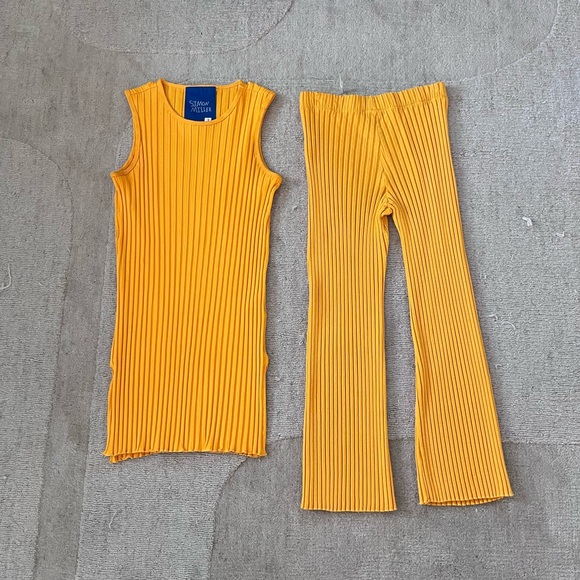 Simon Miller Ribbed Yellow Top and Pants Set - size small - Picture 3 of 5